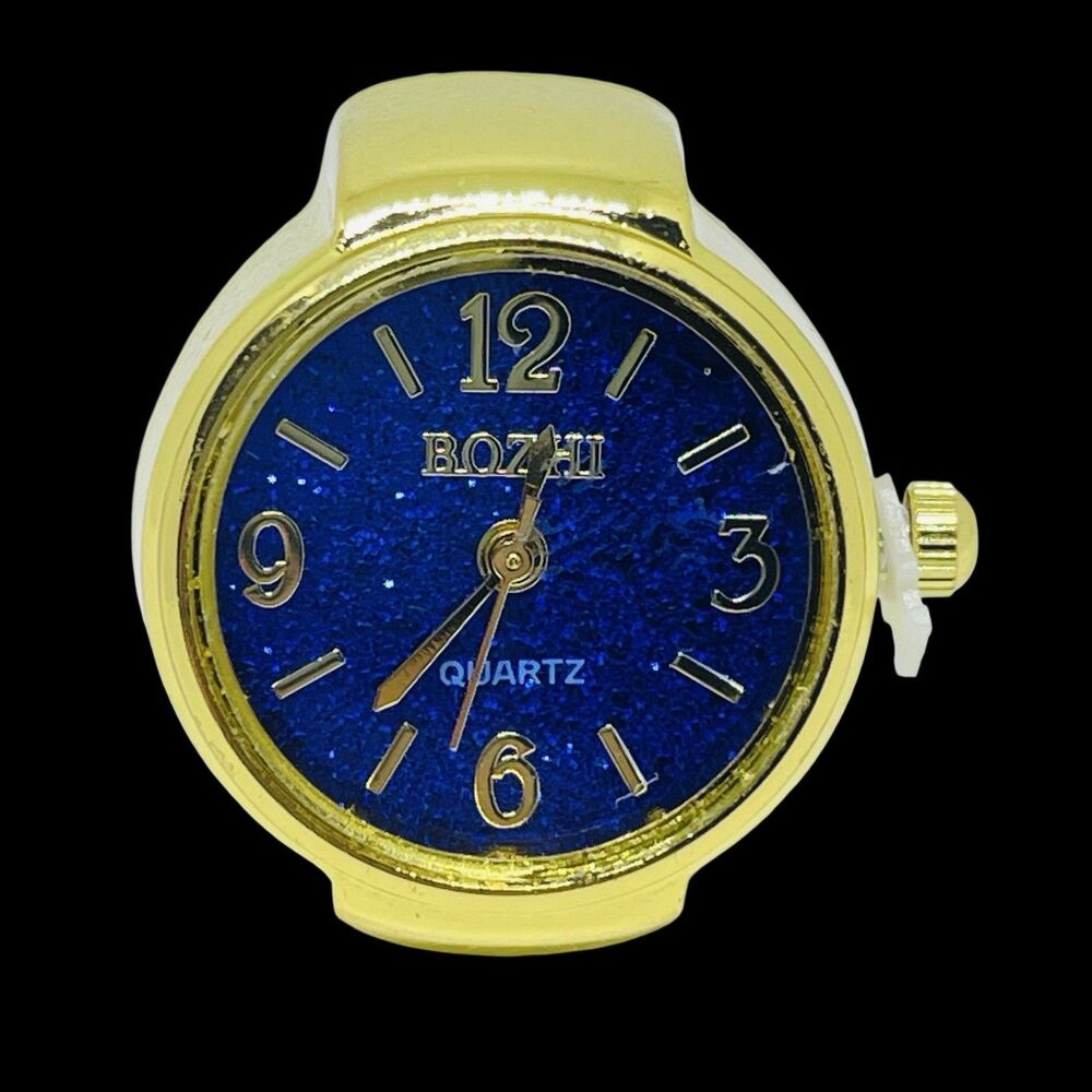 BOZHI Ring Watch Gold Design With Crystals New